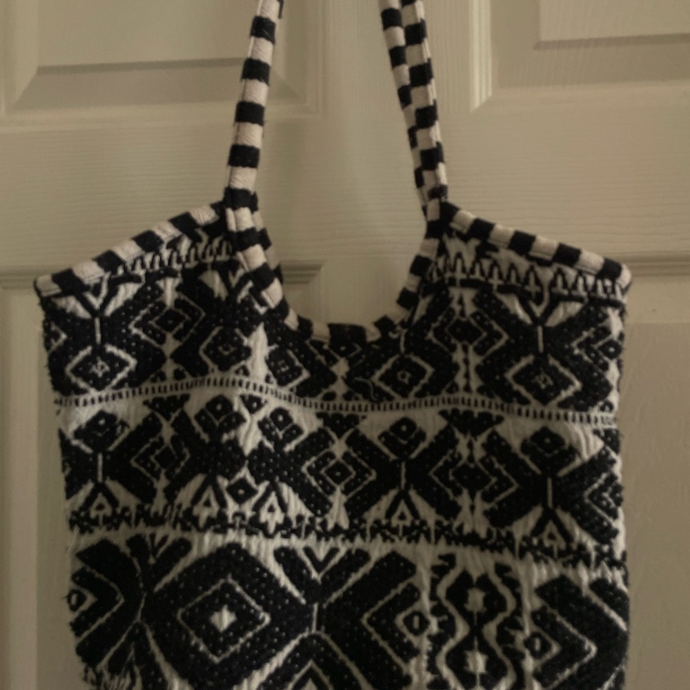 Black and White Patterned Tote Bag